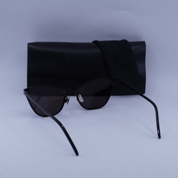 Saint Laurent SL409 002 Sunglasses Black Cat Eye Frame, Black Lenses - Picture 8 of 9